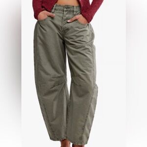 We The Free Olive Wide Leg Jeans